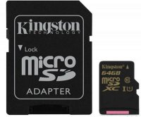 Карта памяти Kingston microSDXC 64 Gb UHS-I + adapter U1