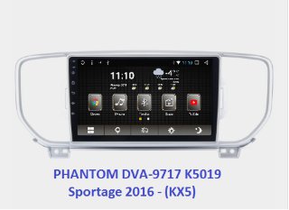 Штатная магнитола для Kia Sportage 2016 (KX5) Phantom DVA-9717 K5019