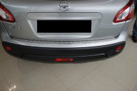 Накладка на бампер с загибом для Nissan Qashqai I 2007-2014 (DOUBLE) BGT