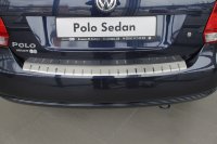 Накладка на бампер с загибом для VW Polo V Sedan 2009+ (DOUBLE) BGT