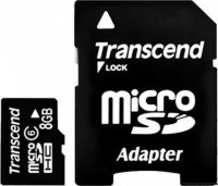 Карта памяти Transcend MicroSDHC 8GB Class 6 + SD-adapter