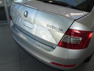 Накладка на бампер с загибом для Skoda Octavia III A7 2013+ (DOUBLE) BGT