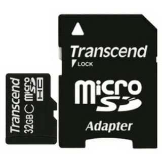 Карта памяти Transcend MicroSDHC 32Gb class 10 + SD-adapter