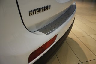 Накладка на бампер с загибом для Mitsubishi Outlander III 2012-2015 (DOUBLE) BGT