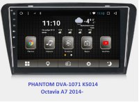 Штатная магнитола для Scoda Octavia A7 2014+ Phantom DVA-1071 K5014